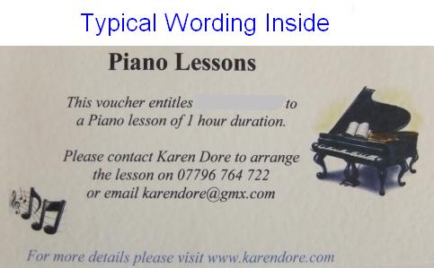 Gift Voucher for Piano Lessons